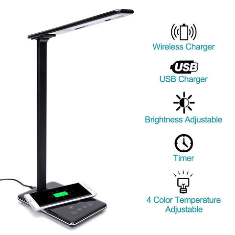 Naxa: LED Desk Lamp with Wireless Phone Charger
