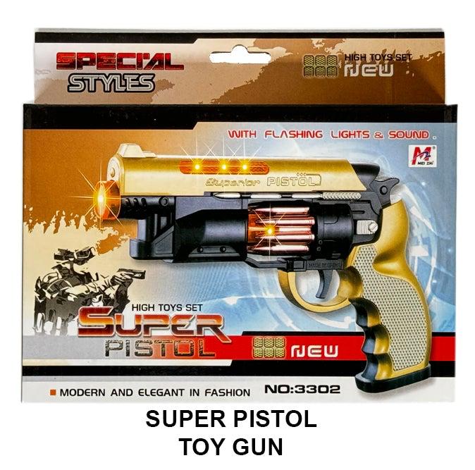 Super Pistol Toy Gun W/Flashing Light & Sound