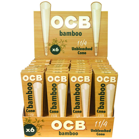 OCB Bamboo Unbleached Cone: 1-1/4 (6 Pack)