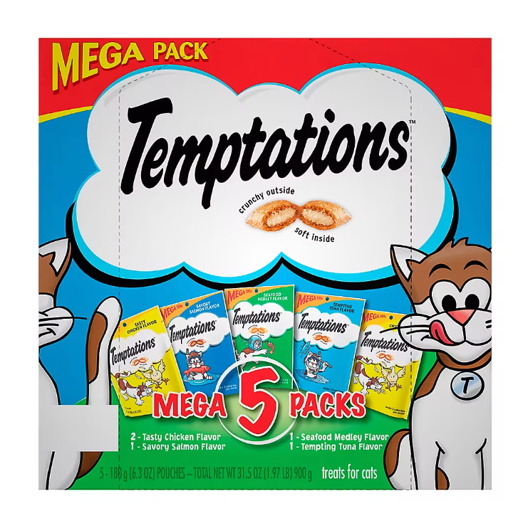 Whiskas Temptations Mega Cat Treats (5CT)