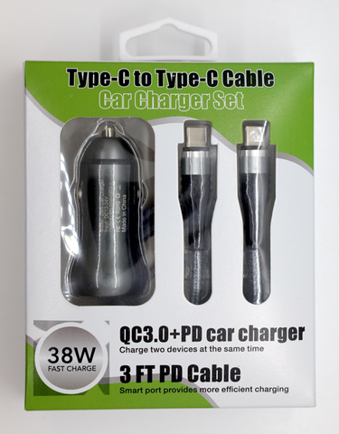 PD Car Charger Set: Type-C to Type-C