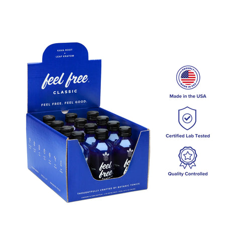 Feel Free Kava Kratom Shot Display (12CT)