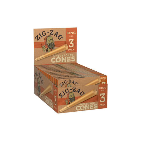 Zig-Zag Cone - Unbleached King Size (3 Pack)