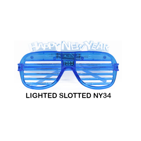 Lighted Glasses: Happy New Year Slotted (12CT) - NY34