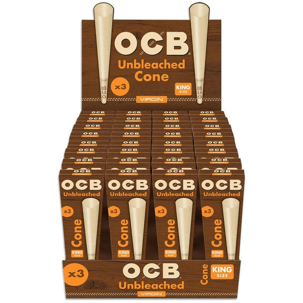 OCB Unbleached Virgin Cone King Size (3 Pack)