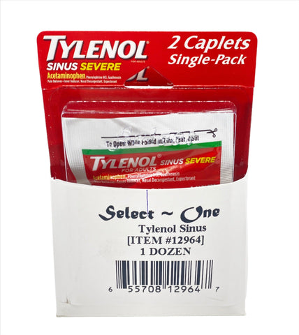 Blister Pack: Tylenol Sinus Severe 2's (12CT)